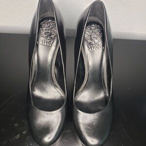 Vince Camuto Platform Heels - Black Leather Size 8.5 (US)